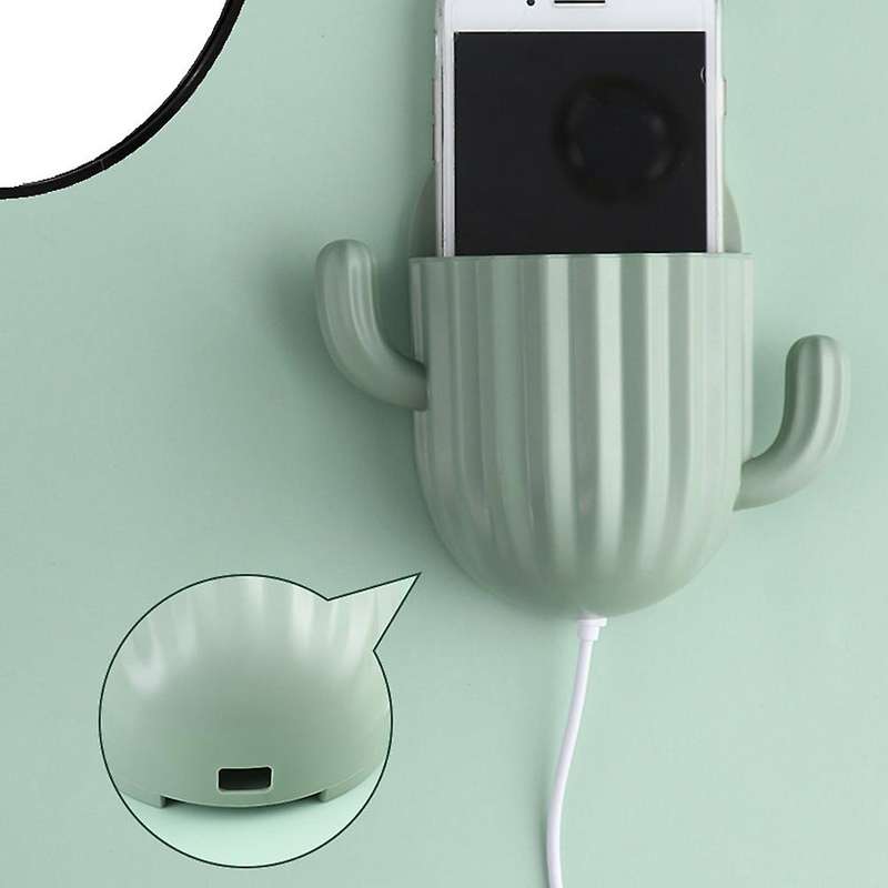 Wall-mounted Self-adhesive Punch-free Cartoon Cactus Shape Organizer