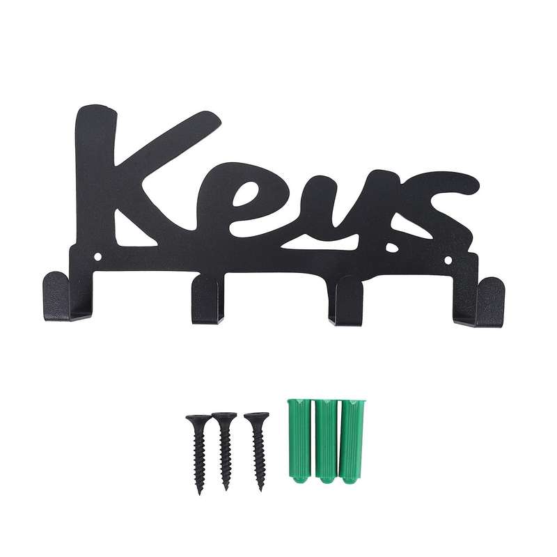 Wall Mounted Key Holder 4 Hooks, Screws and Raw Plugs Included,"keys"