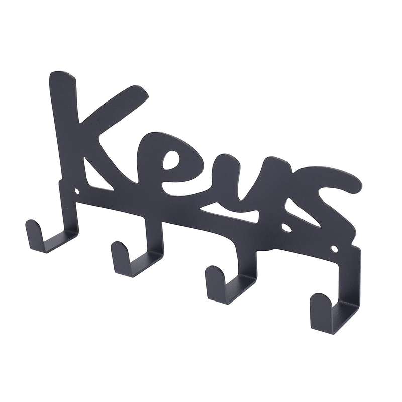 Wall Mounted Key Holder 4 Hooks, Screws and Raw Plugs Included,"keys"