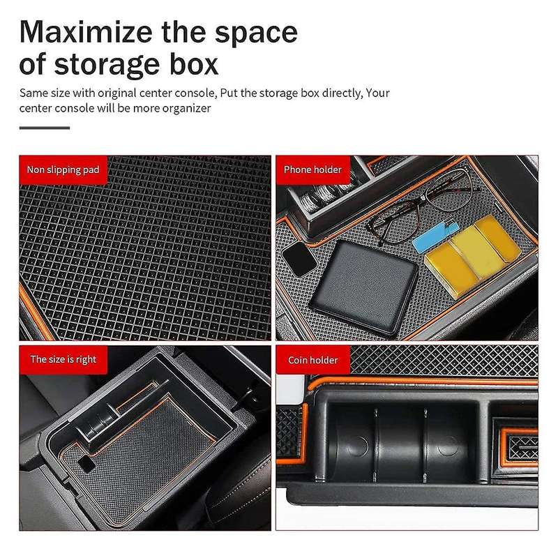 Car Central Console Armrest Box for Nissan Sentra 2020-2022 Orange