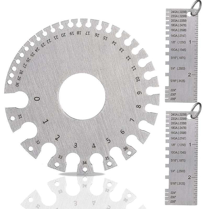 Metal Thickness Gauge&round Metal Sheet Gauge-welding Gage (set Of 3)