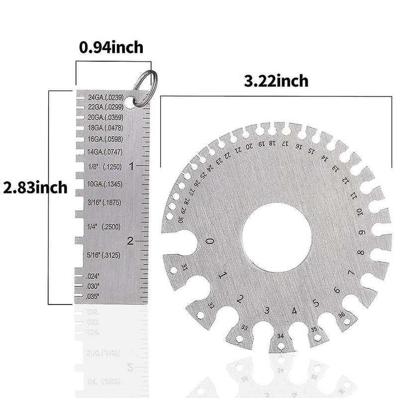 Metal Thickness Gauge&round Metal Sheet Gauge-welding Gage (set Of 3)