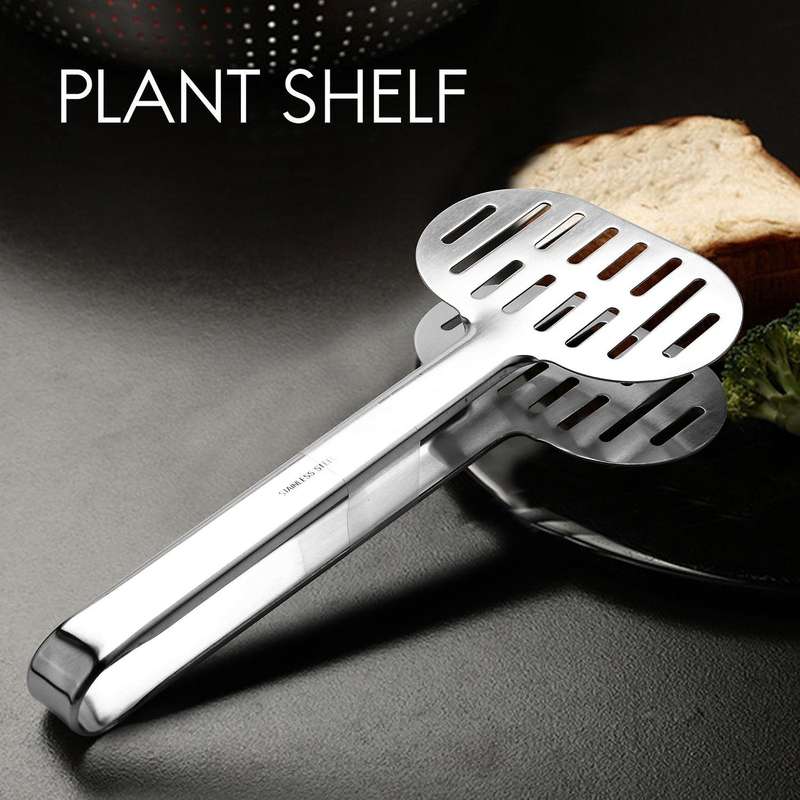 Stainless Steel Turner Tongs Kitchen Double Spatula and Burger Tongs