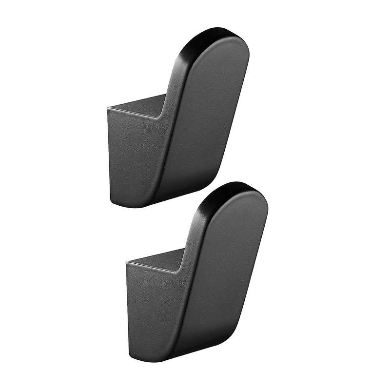 2 Pcs Bathroom Towel Hooks, Clothes Hook for Kitchen, Hotel,black