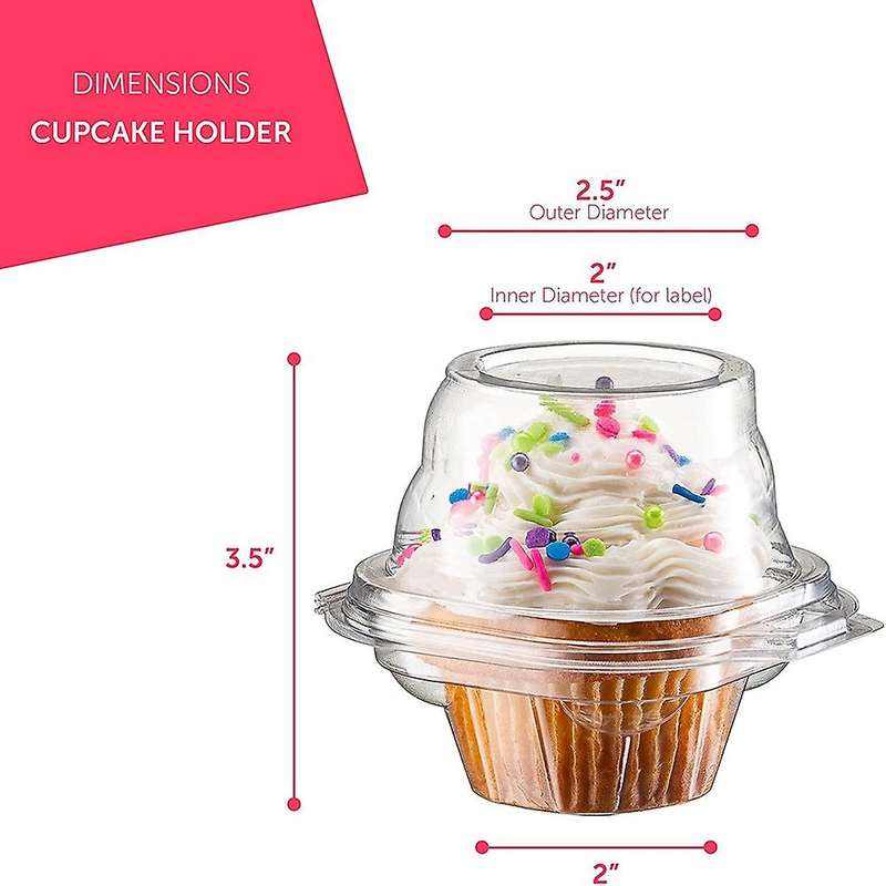 Cupcake Boxes, with Connected Airtight Deep Dome Lid Cupcake Box