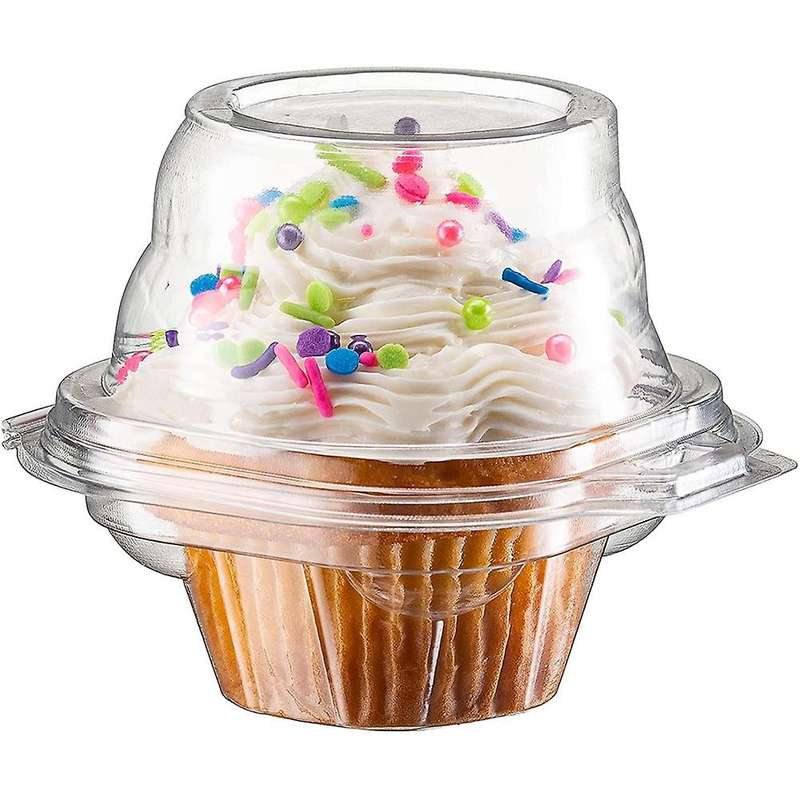 Cupcake Boxes, with Connected Airtight Deep Dome Lid Cupcake Box