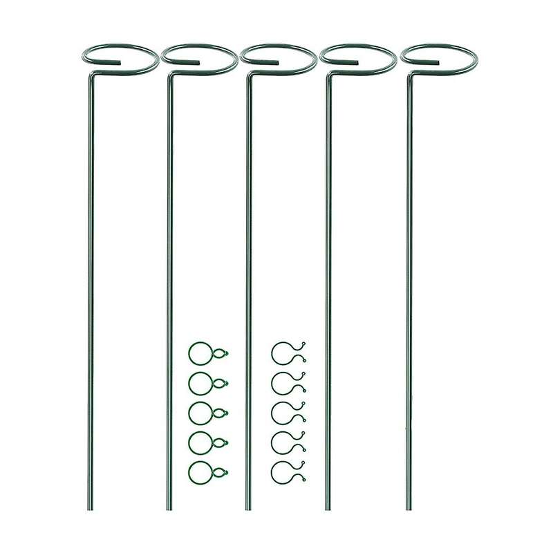 5pack Garden Support Metal Single Stem Support Stick