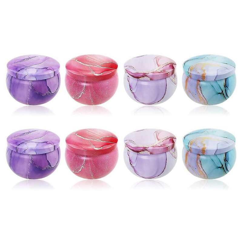 8pcs Candle Tins for Candle Making Kit Metal Candle Tin with Lids
