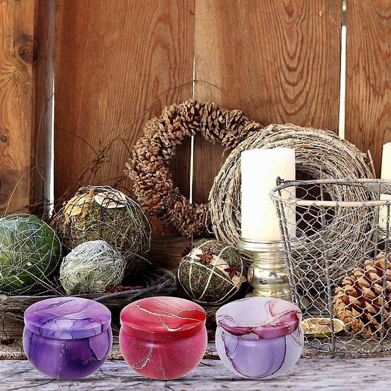 8pcs Candle Tins for Candle Making Kit Metal Candle Tin with Lids