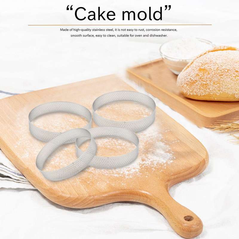 6 Pcs Stainless Steel Tartlet Mold Circle Cutter Pie Ring Cake Molds