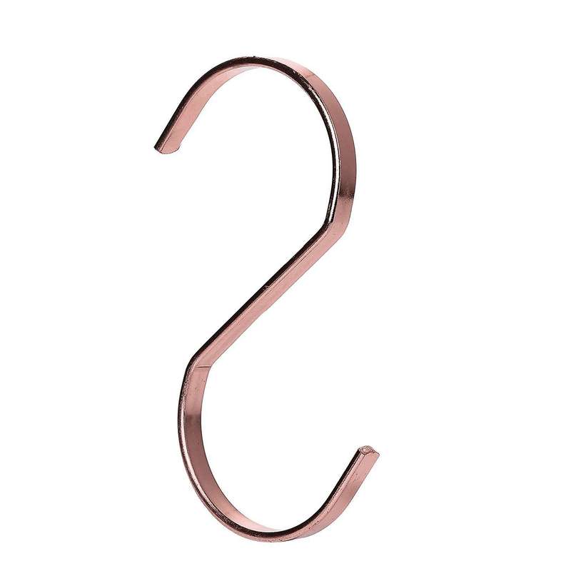 10-pack 4 Inch Rose Gold Chrome Finish Steel Hanging Flat Hooks