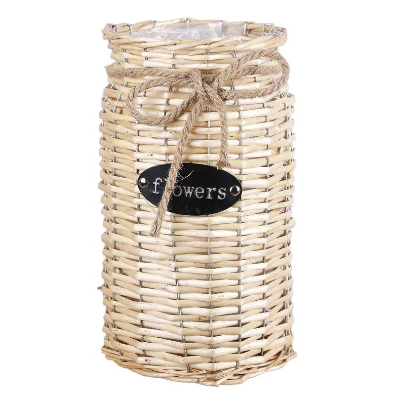 Wicker Woven Storage Basket,for Flower Plants Straw Pots Vase Bag