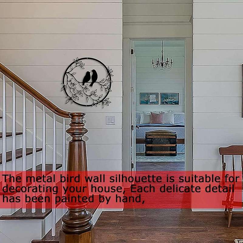 Metal Bird Wall Silhouette Wall Art Decor for Balcony Porch Bedroom