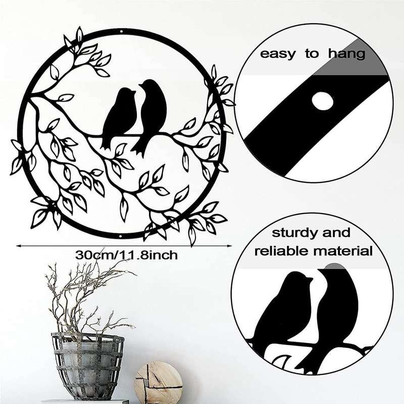 Metal Bird Wall Silhouette Wall Art Decor for Balcony Porch Bedroom