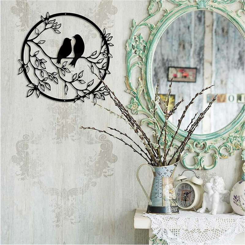 Metal Bird Wall Silhouette Wall Art Decor for Balcony Porch Bedroom