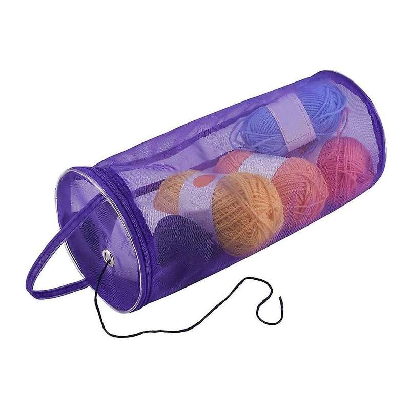 2 Pcs Yarn Storage Bags Knitting Bag Round Mesh Yarn Case Organizer