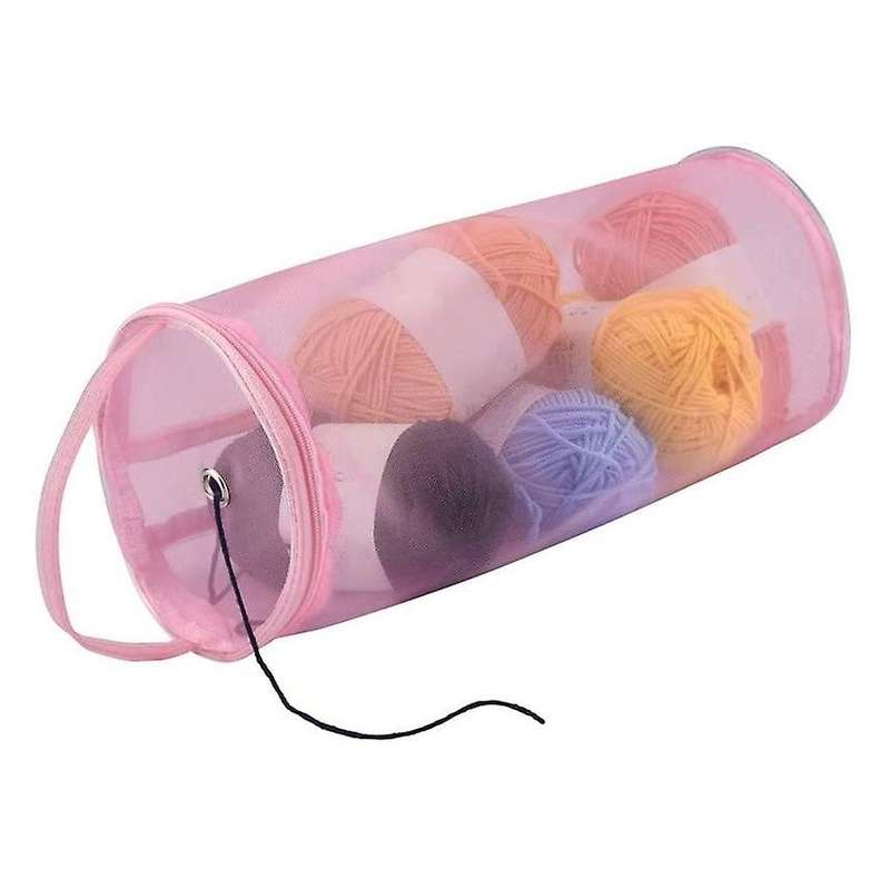 2 Pcs Yarn Storage Bags Knitting Bag Round Mesh Yarn Case Organizer