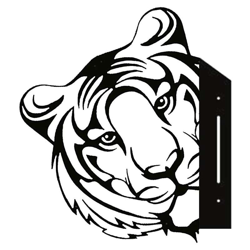 Farm Animals Metal Art Sculpture Farm Fence Art Wall Decor - Tiger