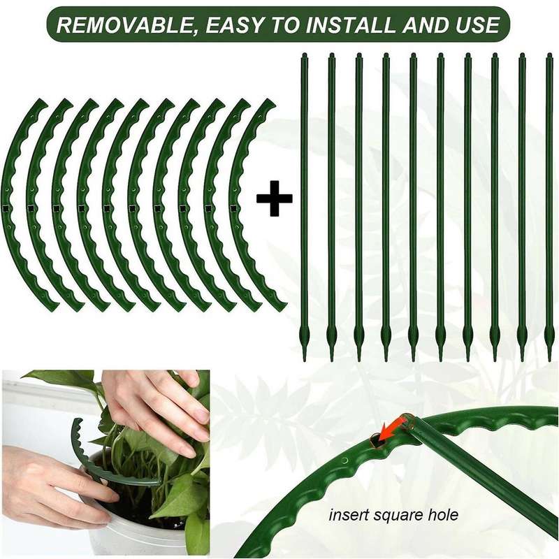 12pieces Plant Support Flower Support Stake Half Round Plant Support