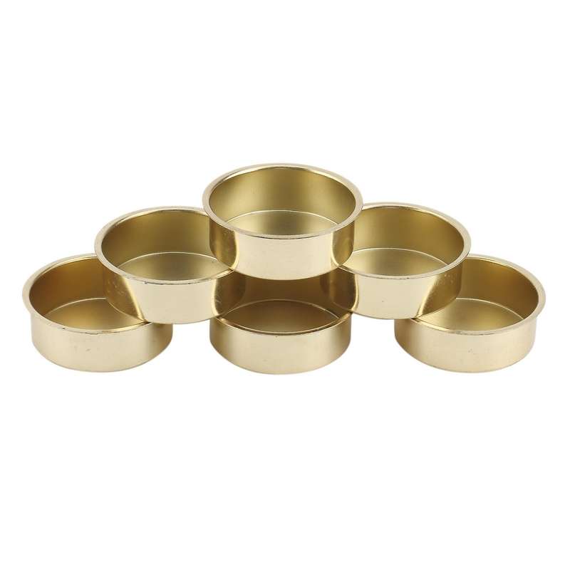 6pack Christmas Golden Candle Cups, Iron Candles,metal Candle Holders