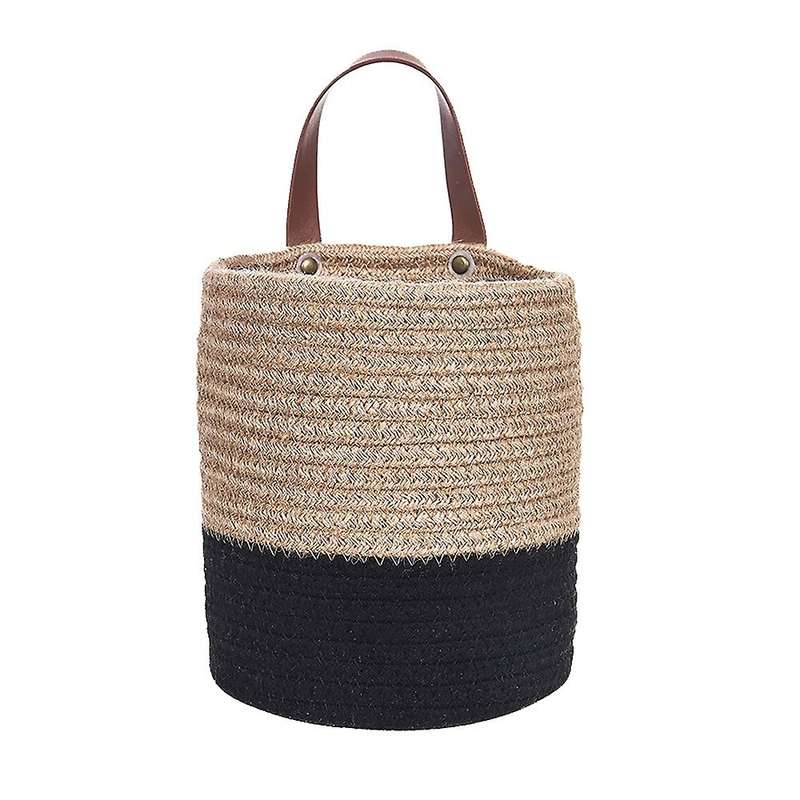 Wall Hanging Cotton Rope Basket with Handle for Flower Plants,toys(s)