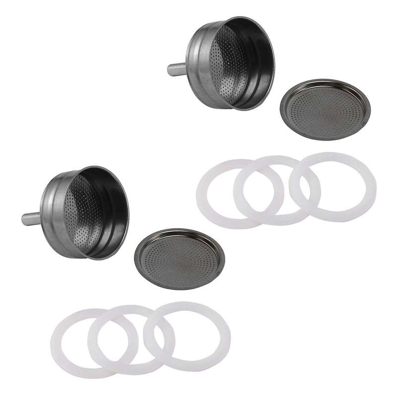 2x 6-cup Moka Coffee Machine Replacement Funnel Kits Compatible