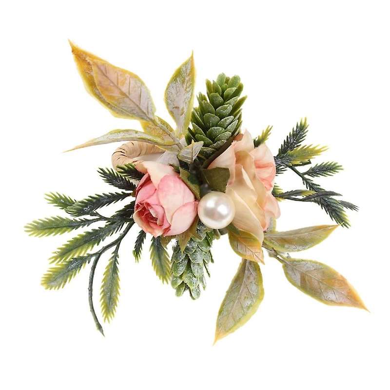 Double Rose Napkin Rings Set Of 4, Pink Flower Napkin Rings
