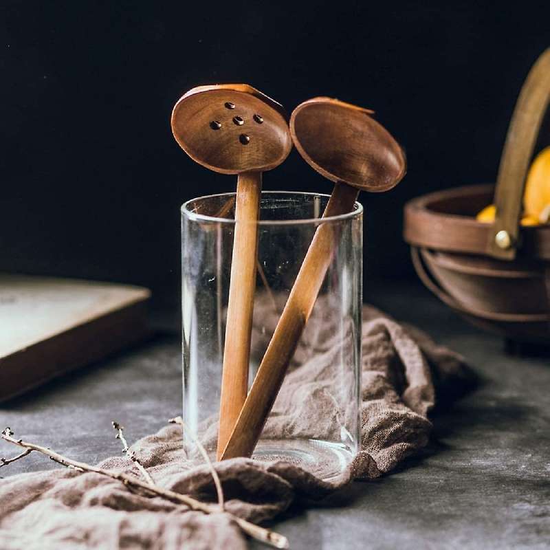 8.5 Inches Handcrafted Wooden Soup Spoon Ramen Ladle Strainer