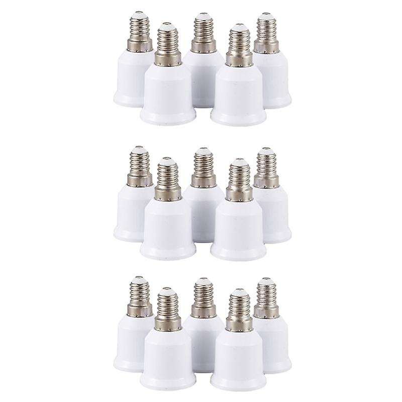 15 Pcs E14, E27 Adapter Base Screw Led Light Bulb Bulb Socket, White