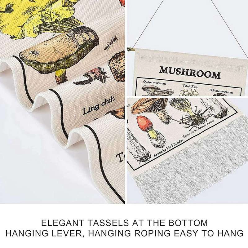 Mushroom Tapestry White Background Tapestry Vertical Tapestry