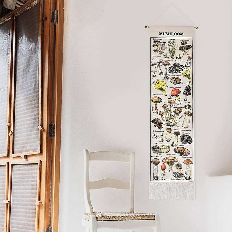 Mushroom Tapestry White Background Tapestry Vertical Tapestry