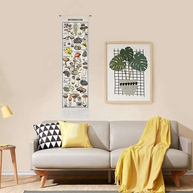 Mushroom Tapestry White Background Tapestry Vertical Tapestry