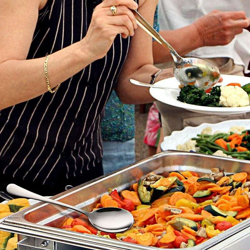 Stainless Steel Spoons Slotted Serving Spoons Set Of 6,for Buffet