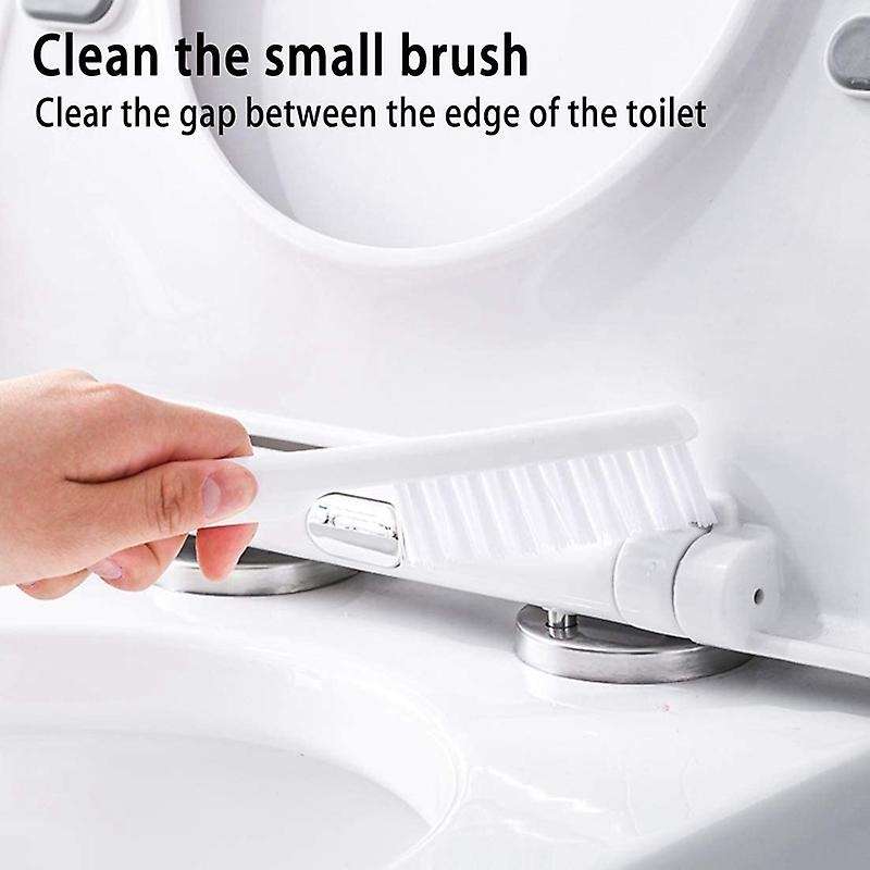 Toilet Brush & Holder Kit with Hook and Small Brush Bristles Standing