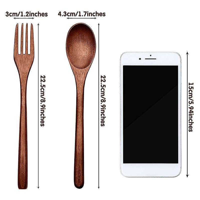 16pcs Wooden Spoons Forks Set Including Wooden Spoons Wooden Forks
