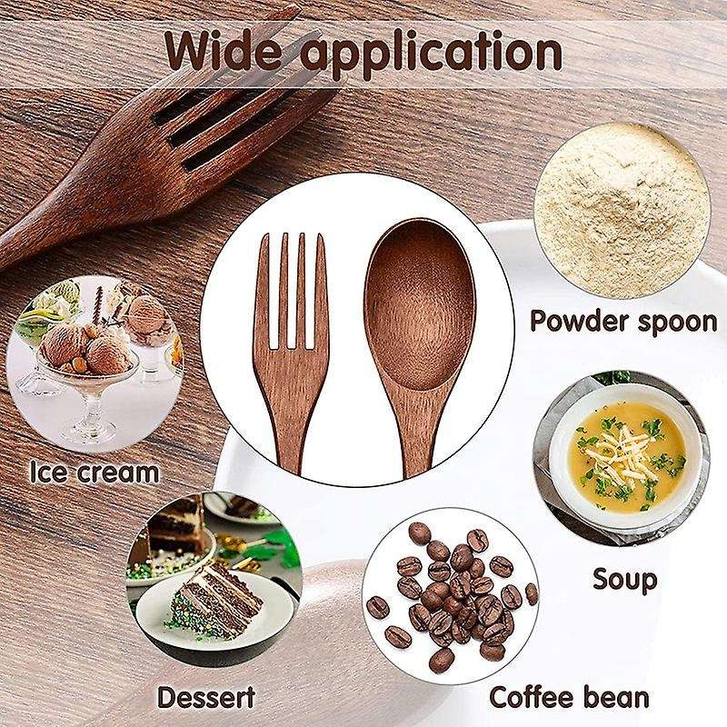 16pcs Wooden Spoons Forks Set Including Wooden Spoons Wooden Forks