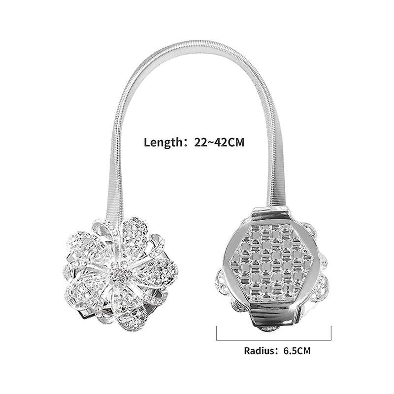 2 Pieces Of Magnetic Curtain Fasteners for Window Decoration(silver)