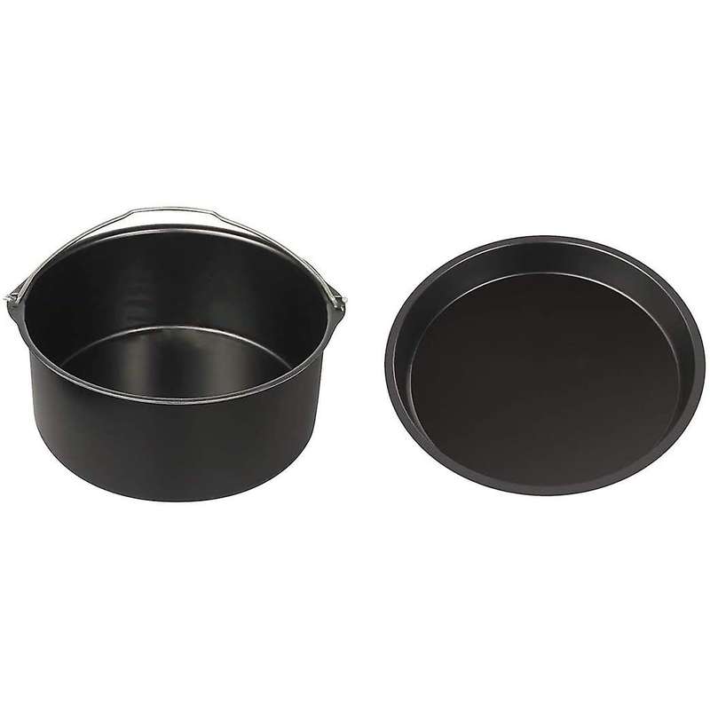 7-inch Airfryer Accessories, 2 Pack Bakeware Cake Bucket Pizza Tray