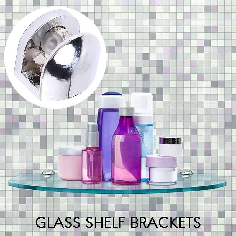 12pcs Glass Brackets Adjustable Zinc Alloy Glass Clip Shelf Clamp