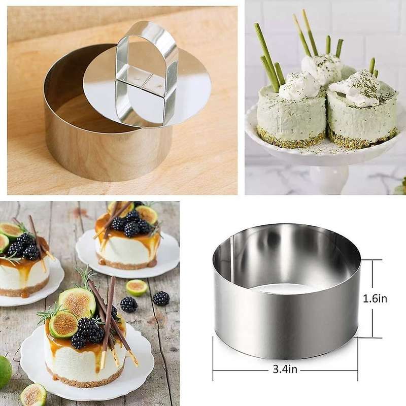 6pcs Cake Rings, Mousse Cake Molds and Pastry Baking Ring
