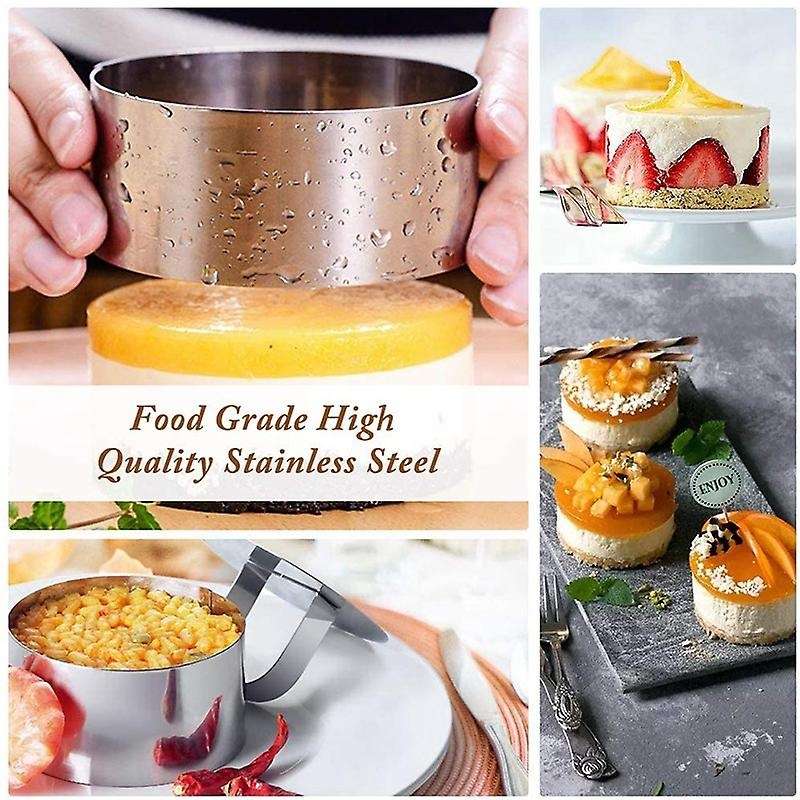 6pcs Cake Rings, Mousse Cake Molds and Pastry Baking Ring