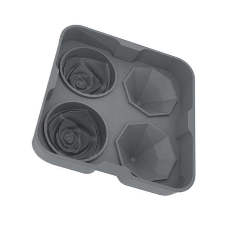 Ice-cube Silicone Mold Easy-release Rose Shape Ice-cube Trays Molds A
