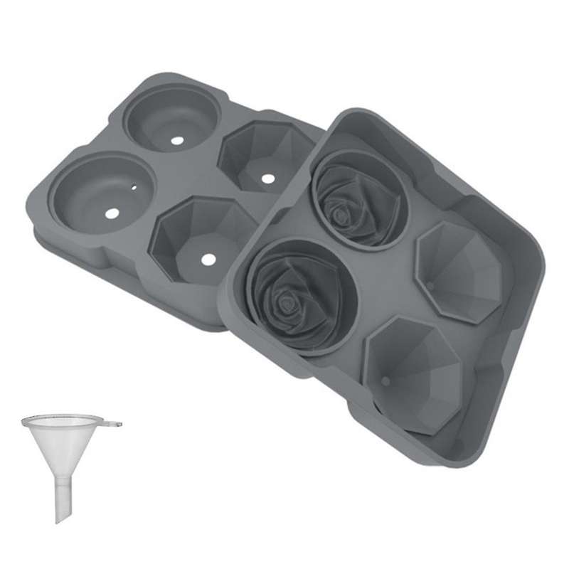 Ice-cube Silicone Mold Easy-release Rose Shape Ice-cube Trays Molds A