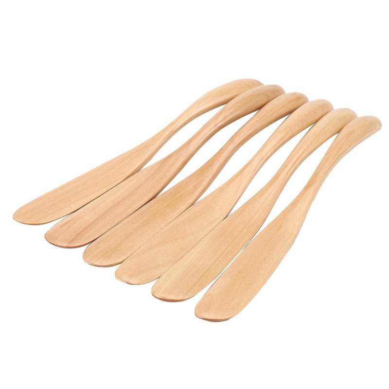 Wooden Butter Knife Cheese Spreader 6.5 Inch, 12 Pieces