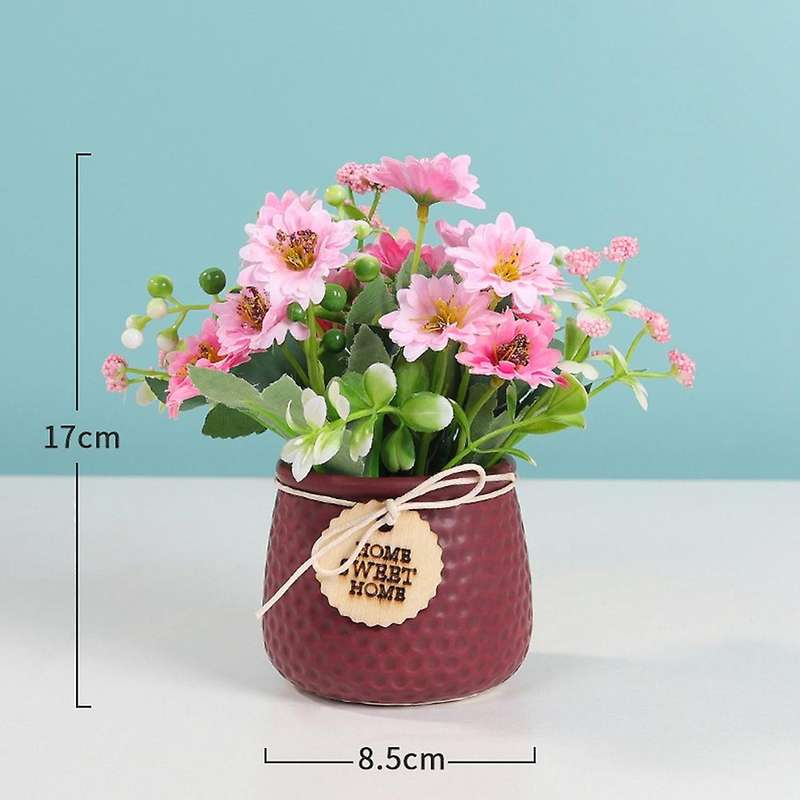Nordic Cineraria Simulation Flower Potted Decoration , Red
