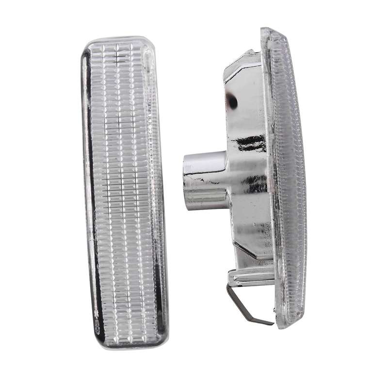 1 Pair Front Fender Side Lamp Housing White Lens for Bmw 5 Series E39