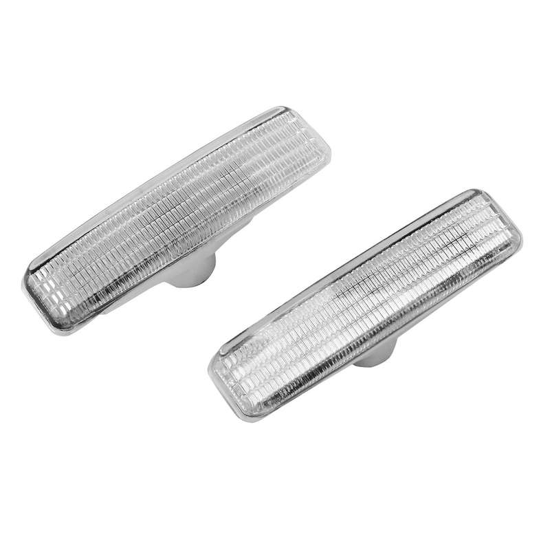 1 Pair Front Fender Side Lamp Housing White Lens for Bmw 5 Series E39
