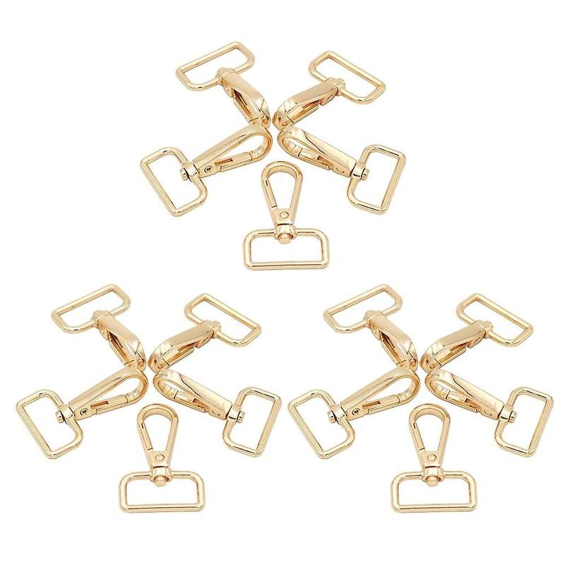 15 Pcs D Ring Swivel Lobster Claw Clasp, Trigger Clips(gold, 1 Inch)