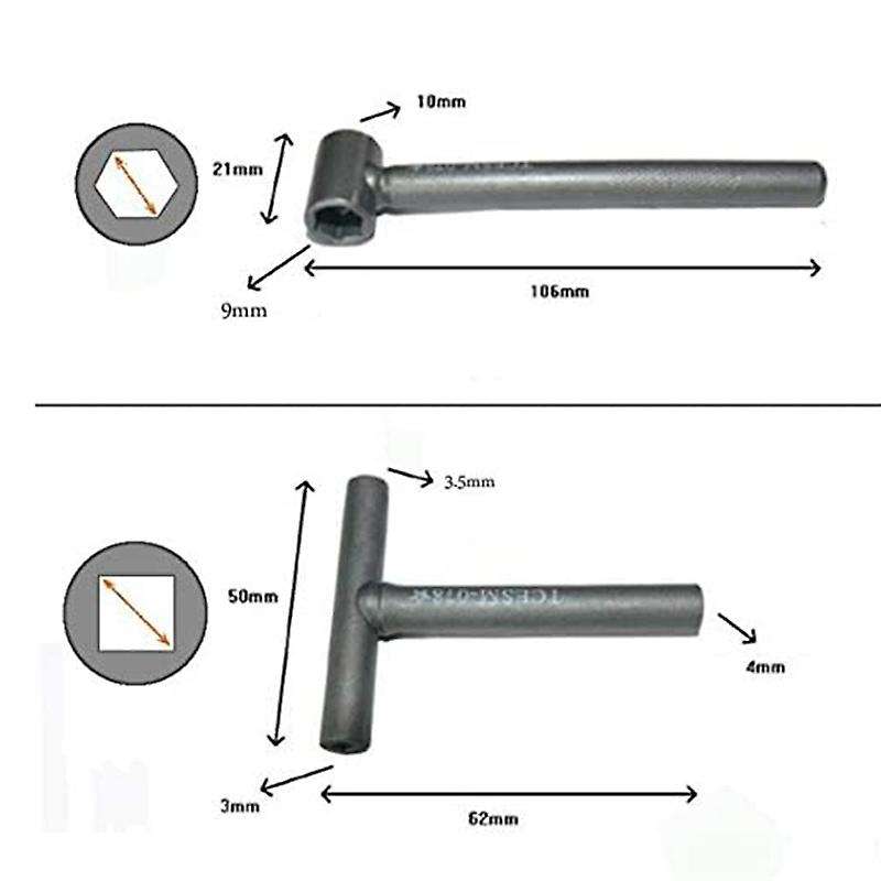 3 Pcs Motorcycle Engine Valve Screw Adjusting Spanner + Feeler Gauge