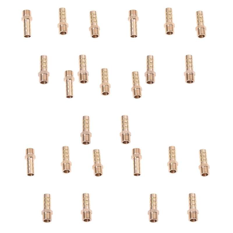 5pcs Brass 8mm Air Gas Pipe Hose Barb 1/8 Inch Pt Male Thread Joints